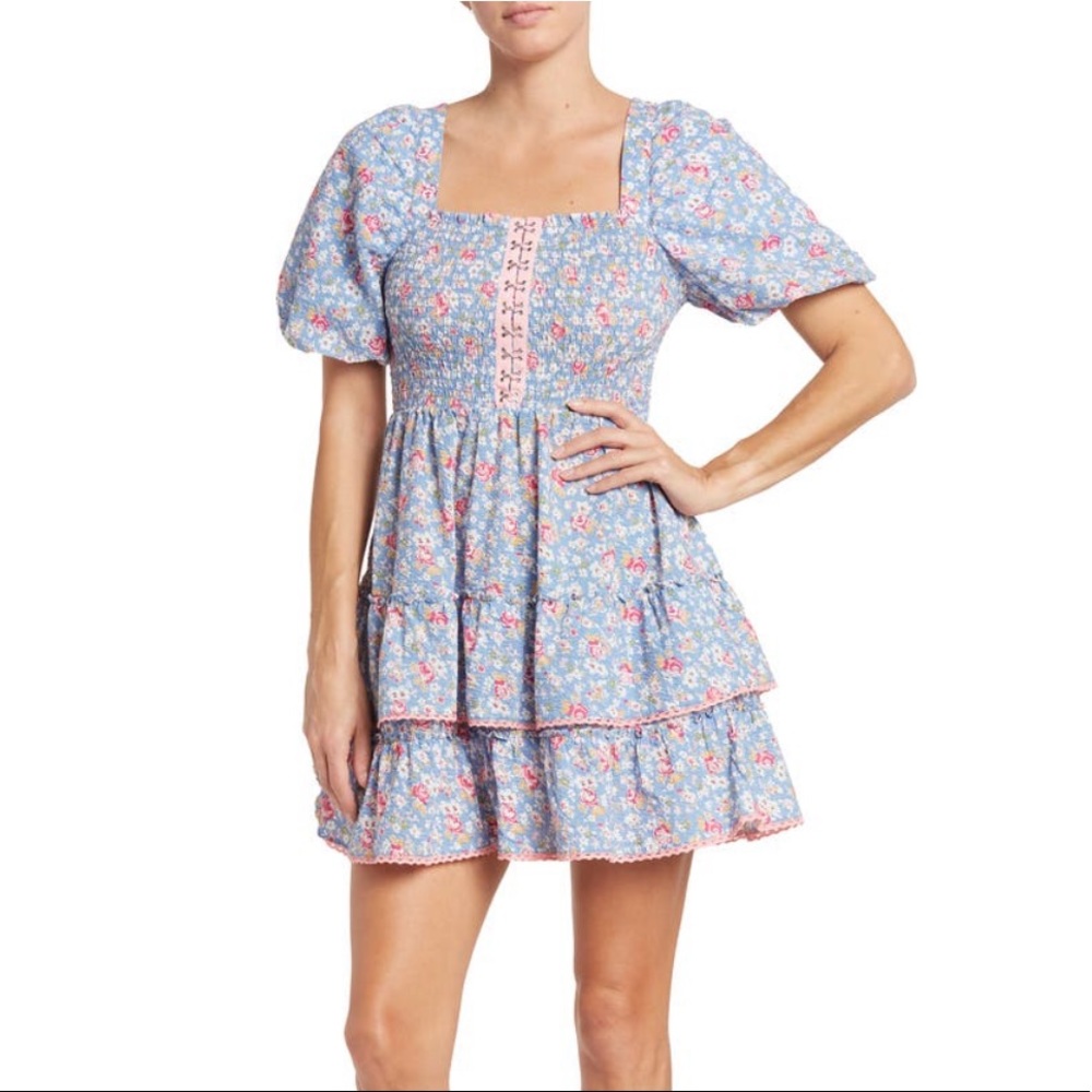 Betsy Johnson Endless Sky Floral Ruffled Dress. XXL. Excellent Condition!